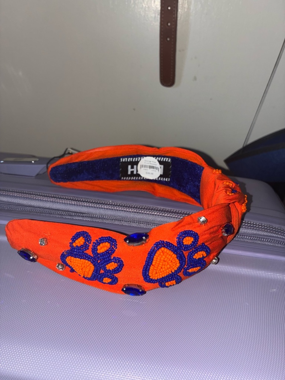 Clemson Headband with  Bead paws